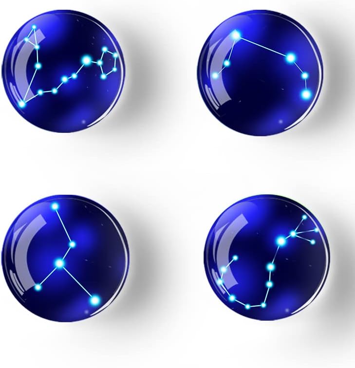 12Pcs Glass Strong Magnetic Refrigerator Magnet Fridge Sticker,Constellation Fridge Magnets Decoration for Crafts,Strong Fridge Magnets for Kitchen, School,Office Whiteboard, Cabinet and Dishwasher