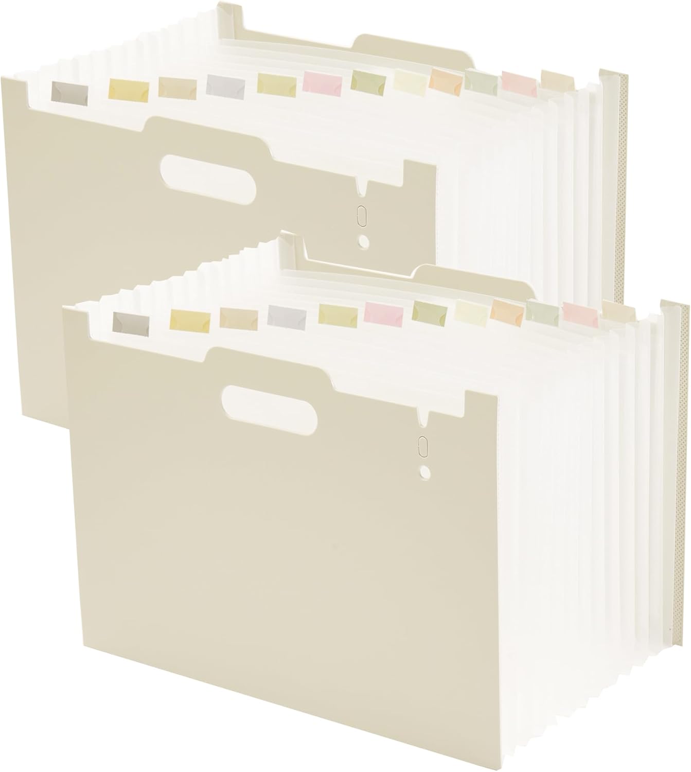 2-Piece Accordion Folder Manager, 12 Grid Expansion Pages, Portable Monthly Bill and Receipt Manager That Opens Upright, Colored Labels, School, Home, and Office letterhead Size, Tender Yellow