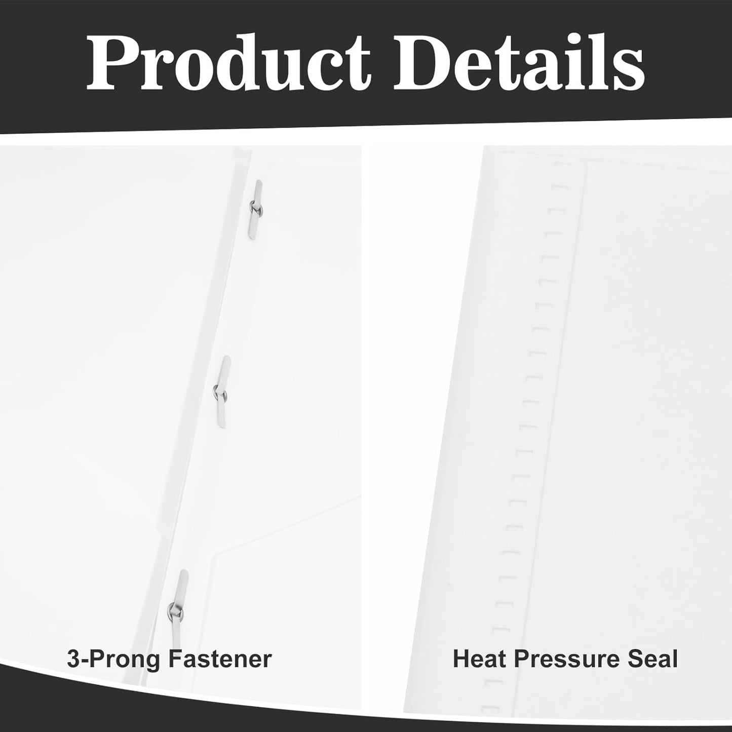 12-Pack Plastic Folders with Pockets and Prongs,2-Pocket Folders with 3 Fasteners, Poly Folders Holds 8-1/2" x 11" Paper for School/Office/Home, White