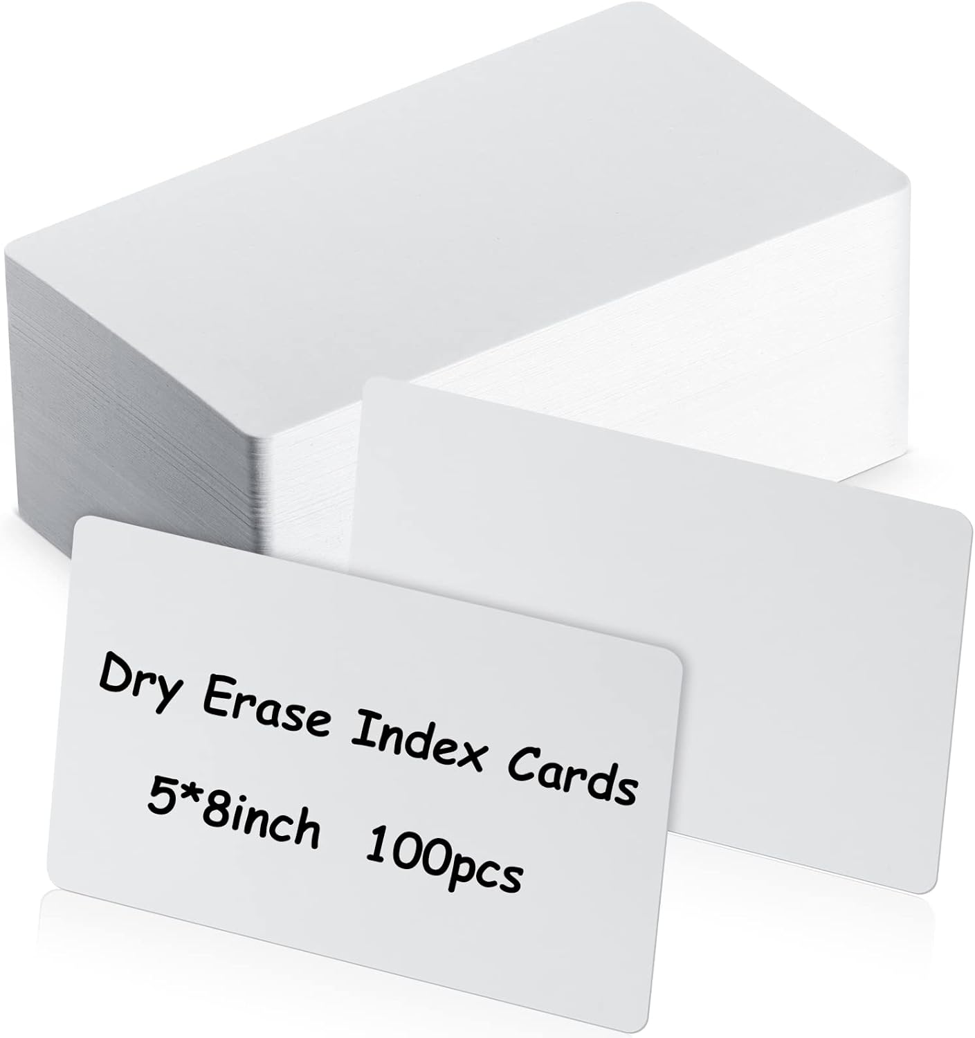 Harloon 100 Pcs Dry Erase Index Cards 5 x 8 Inch Laminated Reusable Dry Erase Note Cards Sheets for Office to Do List (White)