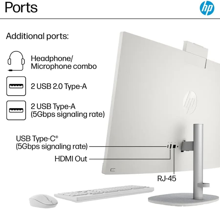 HP 27" FHD Touch-Screen All-in-One Computer, 12-Cores Intel Core Ultra 7, 32GB DDR5 RAM 1.5TB Storage (1TB SSD+512GB Docking Station Set), Windows 11 Pro with Microsoft Office Included, White