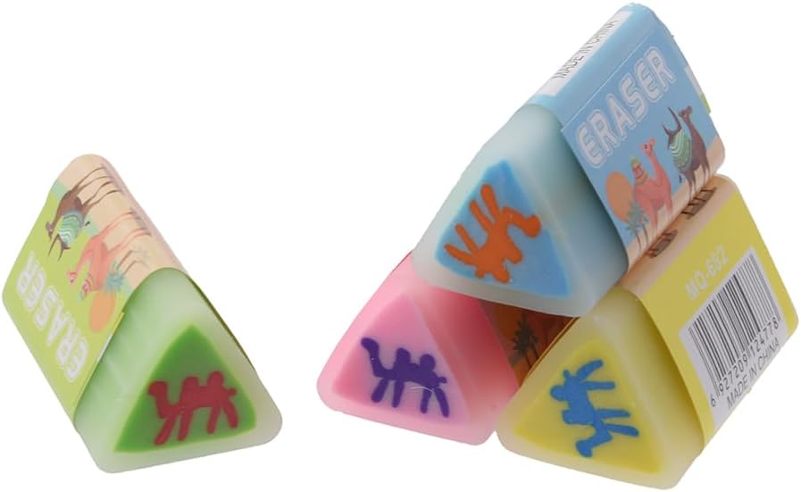 16 Camel Jelly Erasers for Kids, Kawaii Animal Shaped Rectangular School Supplies