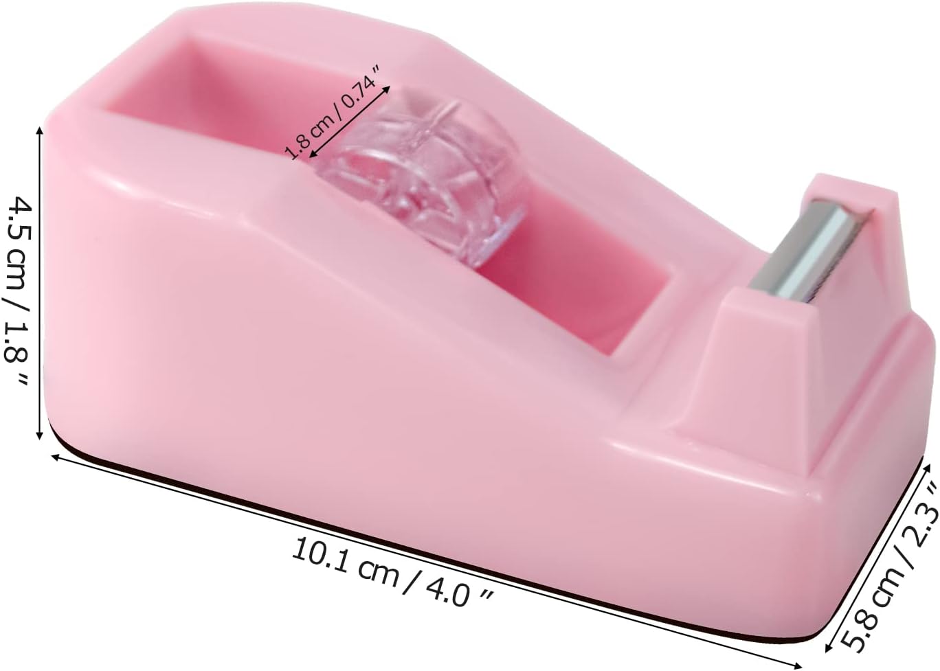 2Pcs Desktop Tape Dispenser Adhesive Roll Holder with Weighted Nonskid Base, Pink (Tape not Included)