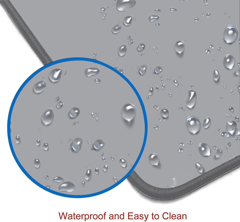 Gaming Large Mouse Pad, Extended XL Mousepad, Non-Slip Rubber Base Keyboard Mouse Mat Desk Pad for Work, Game, Office, Home, 31.5 x 11.8 in, Mid-Grey