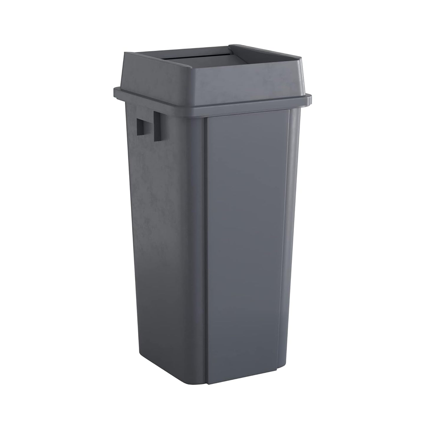 23 Gallon Grey Square Commercial Trash Can with Lid
