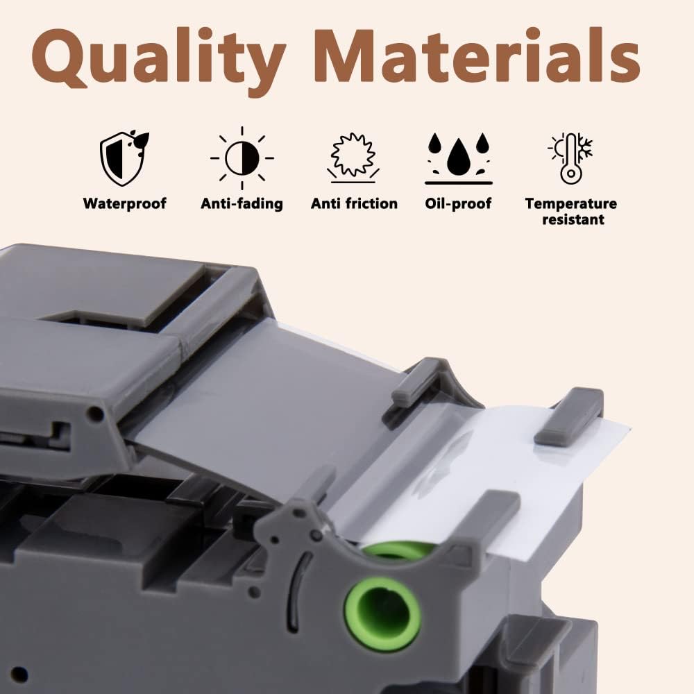 Hehua Tze Tz Tape 36mm 1.4 inch Laminated Black Tape Compatible for Brother P-Touch TZe-365 TZe365 TZ-365 TZ365 Label Tape for Ptouch PT 3600 530, 1.4'' x 26.2ft White on Black, 3 Pack