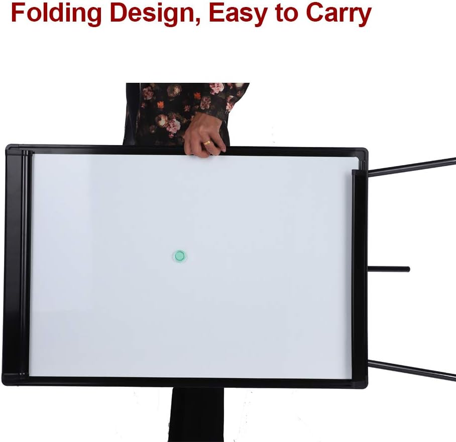 40" x 28" Height Adjustable Magnetic Dry Erase Easel Board with Tripod Stand – Includes 25 Sheets Flipchart Pad, Magnets & Eraser – Office Presentation Board, Black Frame
