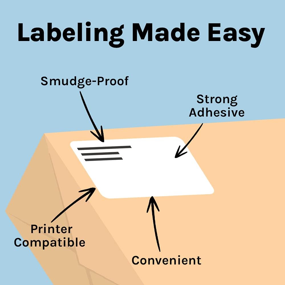 Premium Label Supply White Sticker Address Labels – 2" x 4" – Laser/Inkjet Compatible – (10 per Sheet), 500 Sheets – 5,000 Total Adhesive Labels