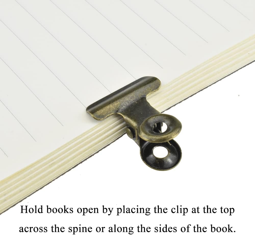 HAHIYO 0.87inch Brown Bulldog Clips Metal File Hinge Binder Clips Clamps Save Space Strong Spring Jaws Rock Solid Grip Book Lay Flat Deburred Edge for Hang Photos Wall Grid Dog Food 30PCS