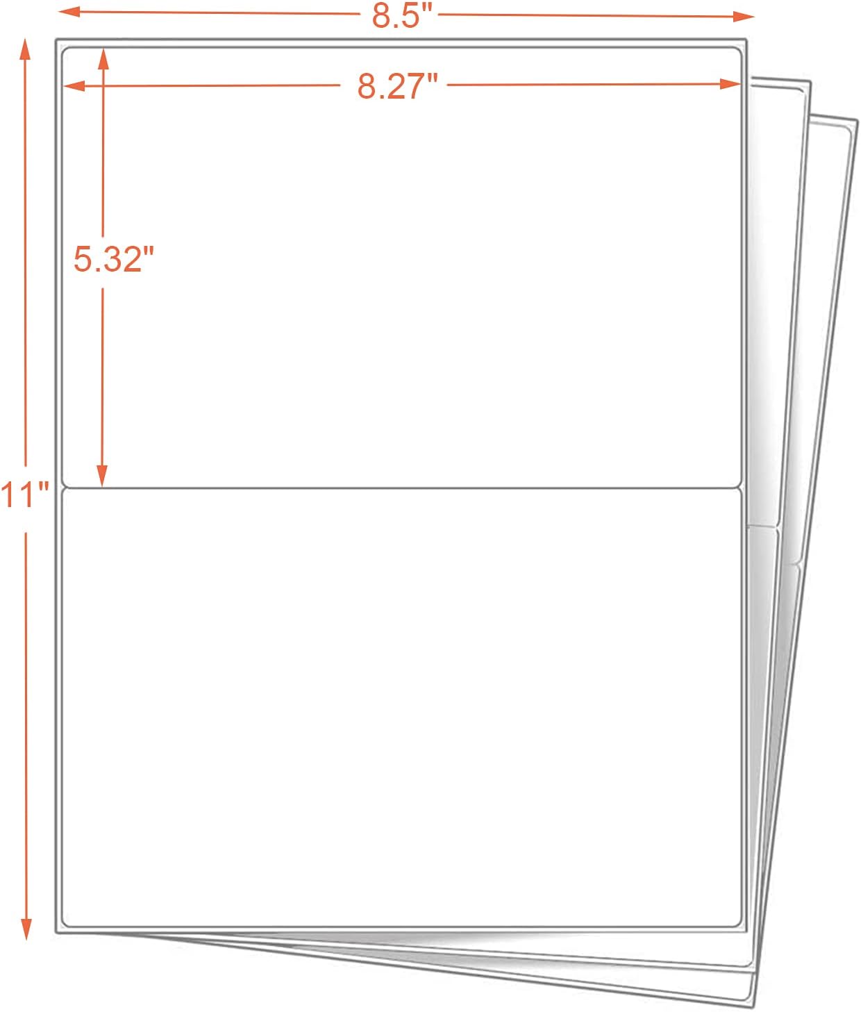 Half Sheet Self Adhesive Shipping Labels, 8.5" x 5.5" Address Labels Laser/Ink Jet White Blank Shipping Labels (2000 Sheets/4000)
