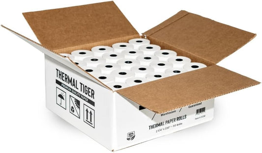 2 5/16 X 400 Thermal Paper Rolls (12 Rolls/Box) – BPA-Free Rolls for POS Systems, Cash Registers & Credit Card Machines