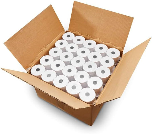 (50 Rolls) 2 1/4 x 150 ft White Adding Machine Tape Paper Rolls Premium One Ply Register/Adding Machine/Calculator Paper Rolls Printing Calculator 10 Key
