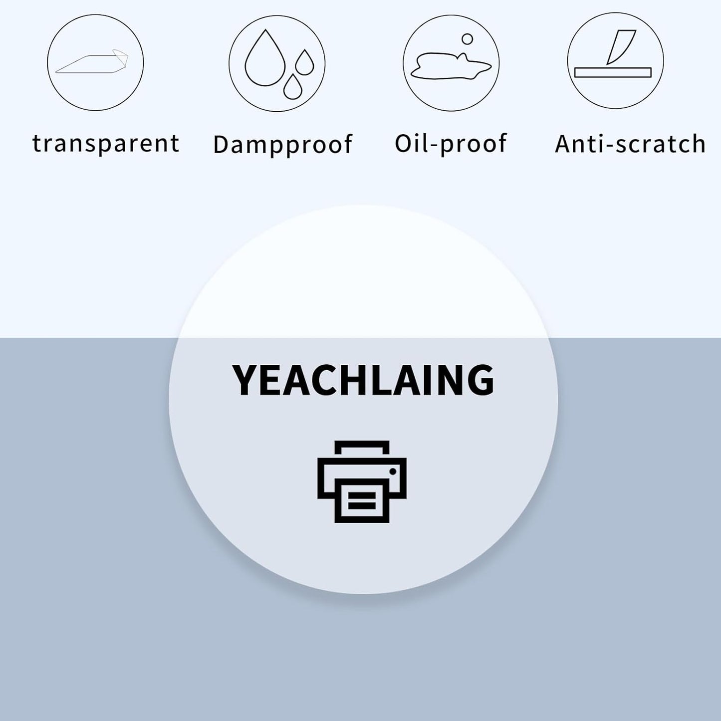 2" Round Transparent Thermal Label Stickers,Self-Adhesive Direct Clear Thermal Labels,500 Sheets with Perforation Line in ROLL