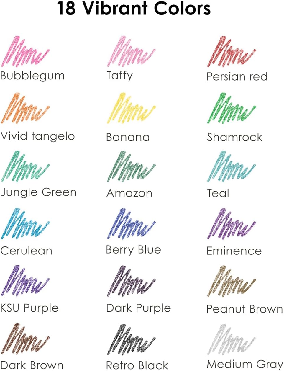 Grabie Glitter Pens (18 Colors Retractable Glitter Gel Ink Pens New)