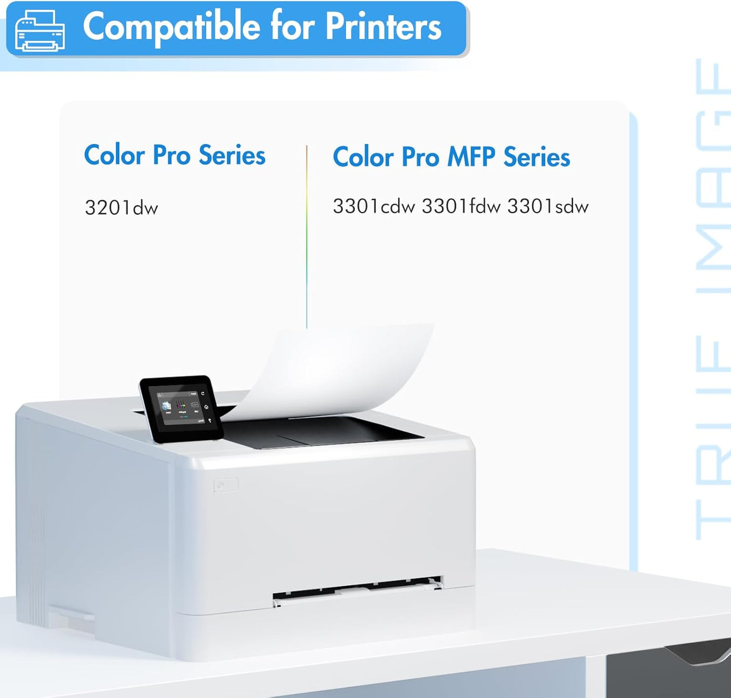 218X Toner Cartridges 4 Pack High Yield 218A 3201dw 3301fdw Compatible Replacement for HP 218A 218X Color Laserjet Pro 3201dw Pro MFP 3301cdw 3301sdw Printer Ink Set with Chip W2180X (B/C/Y/M)