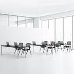 50 Pack Conference Room Chairs with Wheels and Sliding Armrest,Foldable Nesting Chair for Office School Church Waiting Room Black