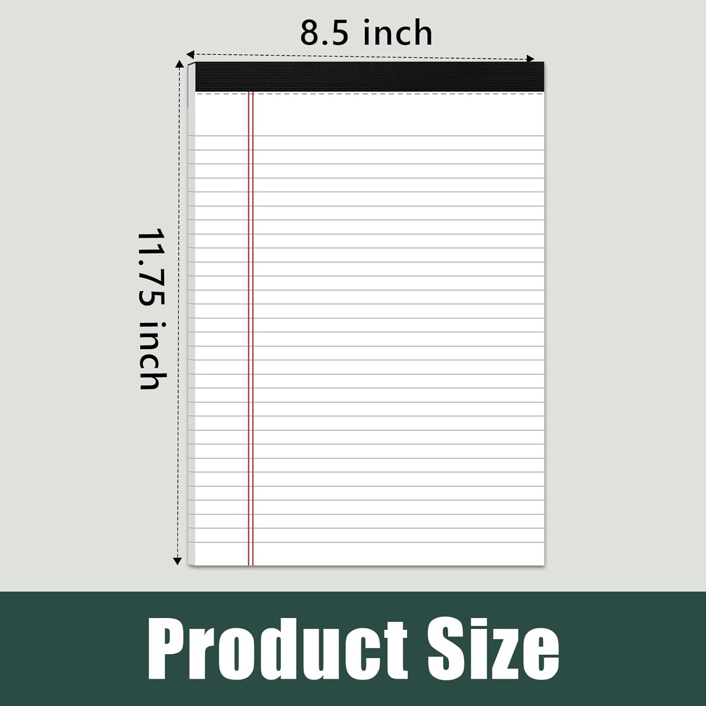 12 Pack Legal Pads 8.5 x 11 Basic Note Pads 8.5 x 11 - Premium Quality 21lb Paper Lined Notepad - Wide Ruled Writing Pads Perfect for Writing and Note-Taking - 30 Sheets per Pad