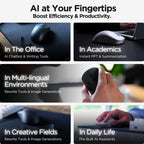 Virtusx AI Mouse, Jethro V1 – AI Voice & Audio Recorder, Note Taking Mouse for Computer & Laptop with Centralized AI Software, AI Writing Tools, Voice Typing, Transcribe, Translate & Summarize