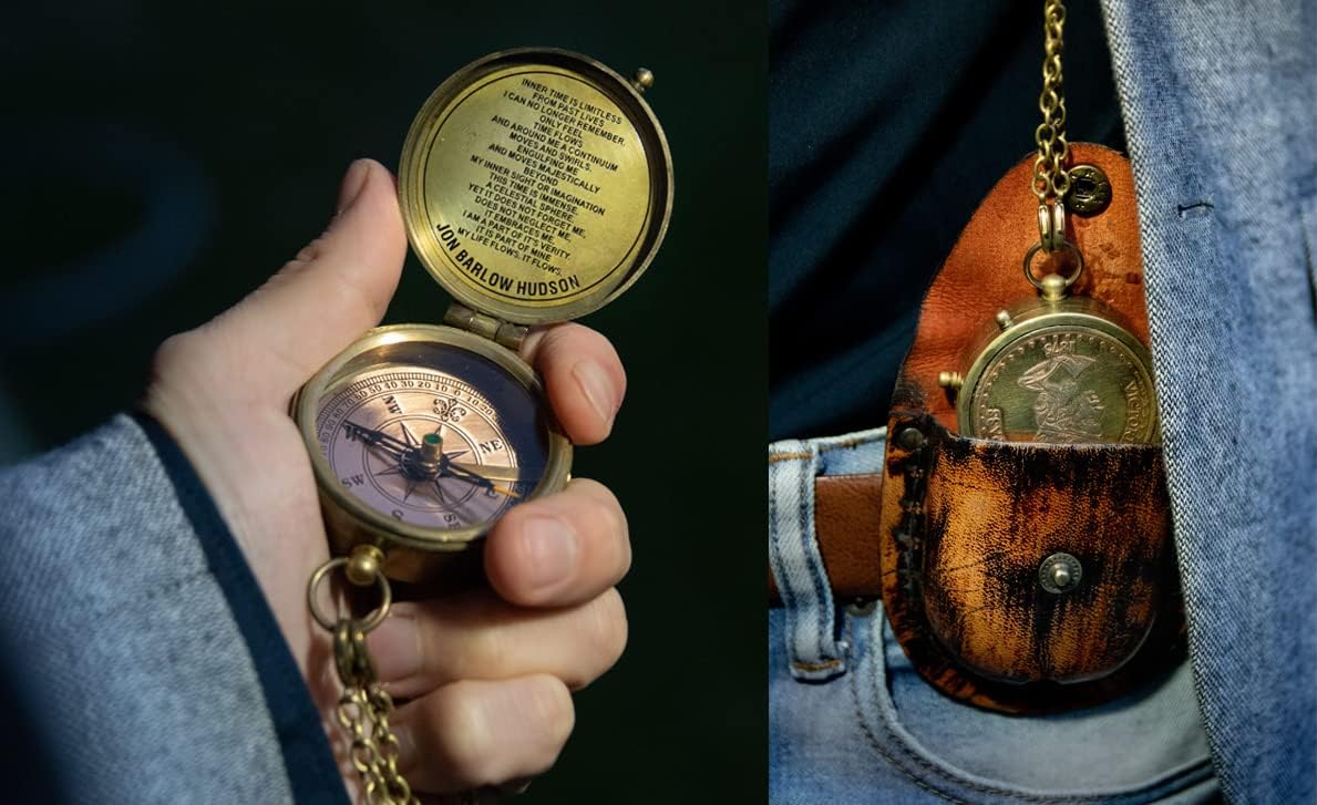 Handmade Antique Vintage Brass Compass | Exquisite Nautical Compass | Home Decor | Pocket Compass Gift for Every Occasion | Super7One