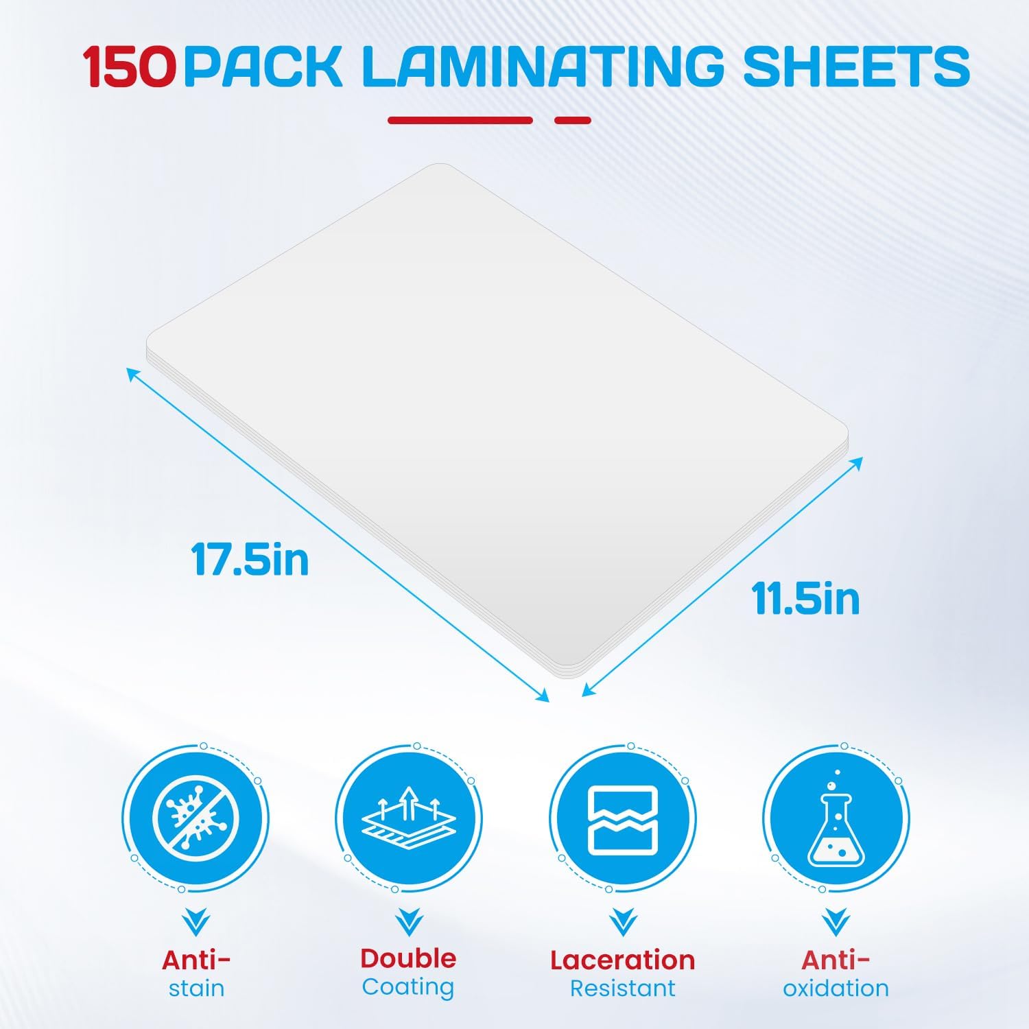 CAREGY 150 Pack Laminating Sheets, Hold 11 x 17 Inch Sheet, 3 Mil Clear Thermal Laminating Pouches 11.5 x 17.5 Inch Lamination Sheet Paper for Laminator, Round Corner