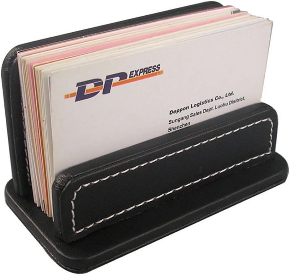 KINGFOM 3PCS/SET Desk Organizer Sets Leatherette Office Accessories Supplies Including Tissue Holder,Pencil Holder and Business Name Cards Stand Black