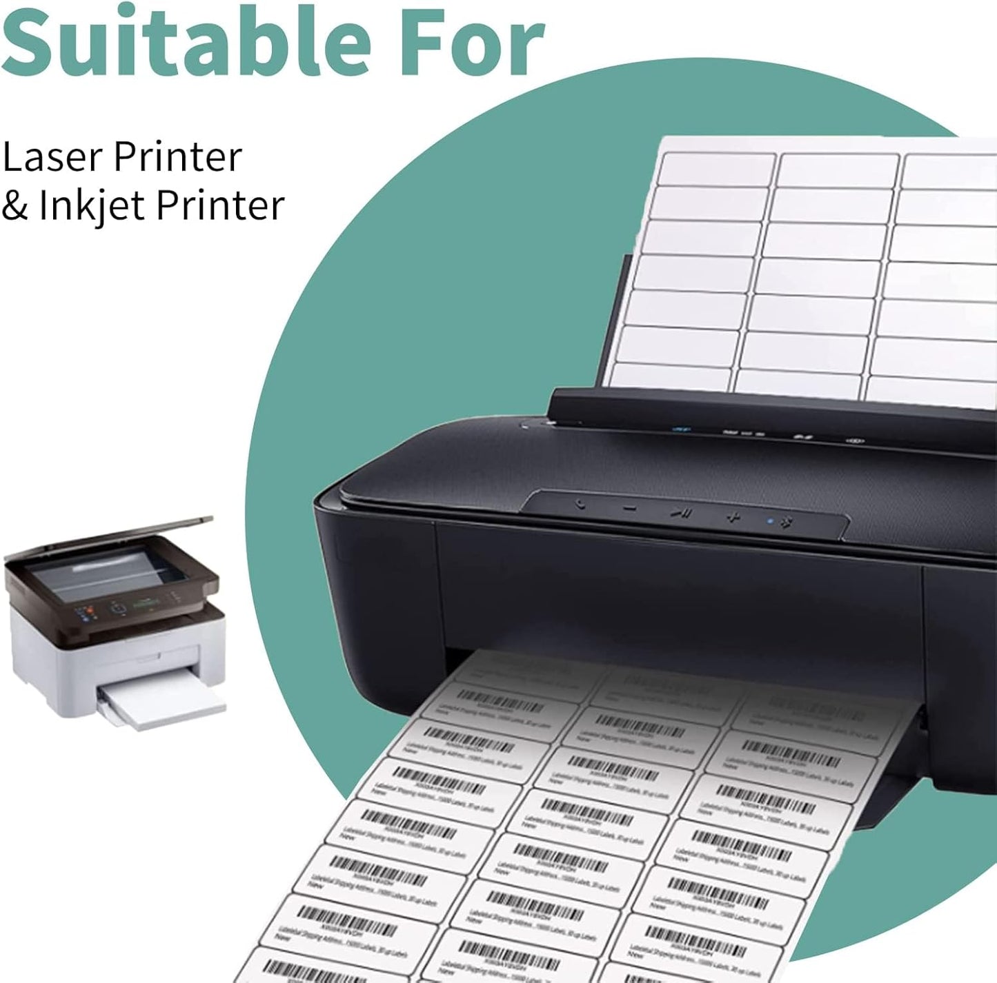 30 up Labels 1" x 2-5/8" Shipping Address Labels, FBA SKU Barcode Tags, 2000 Sheets 30 Per Page Mailing Labels for Laser/Inkjet Printers