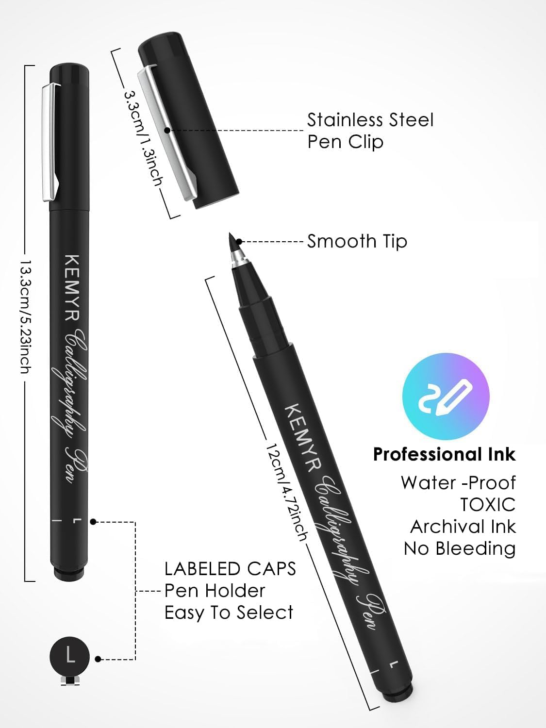 4 Micro Fine liner Drawing Art Pens Calligraphy Pens: E3.0 Size Black Art supplies Waterproof Archival Black Ink Markers For Artists,Use for Professional Watercolor,Sketching