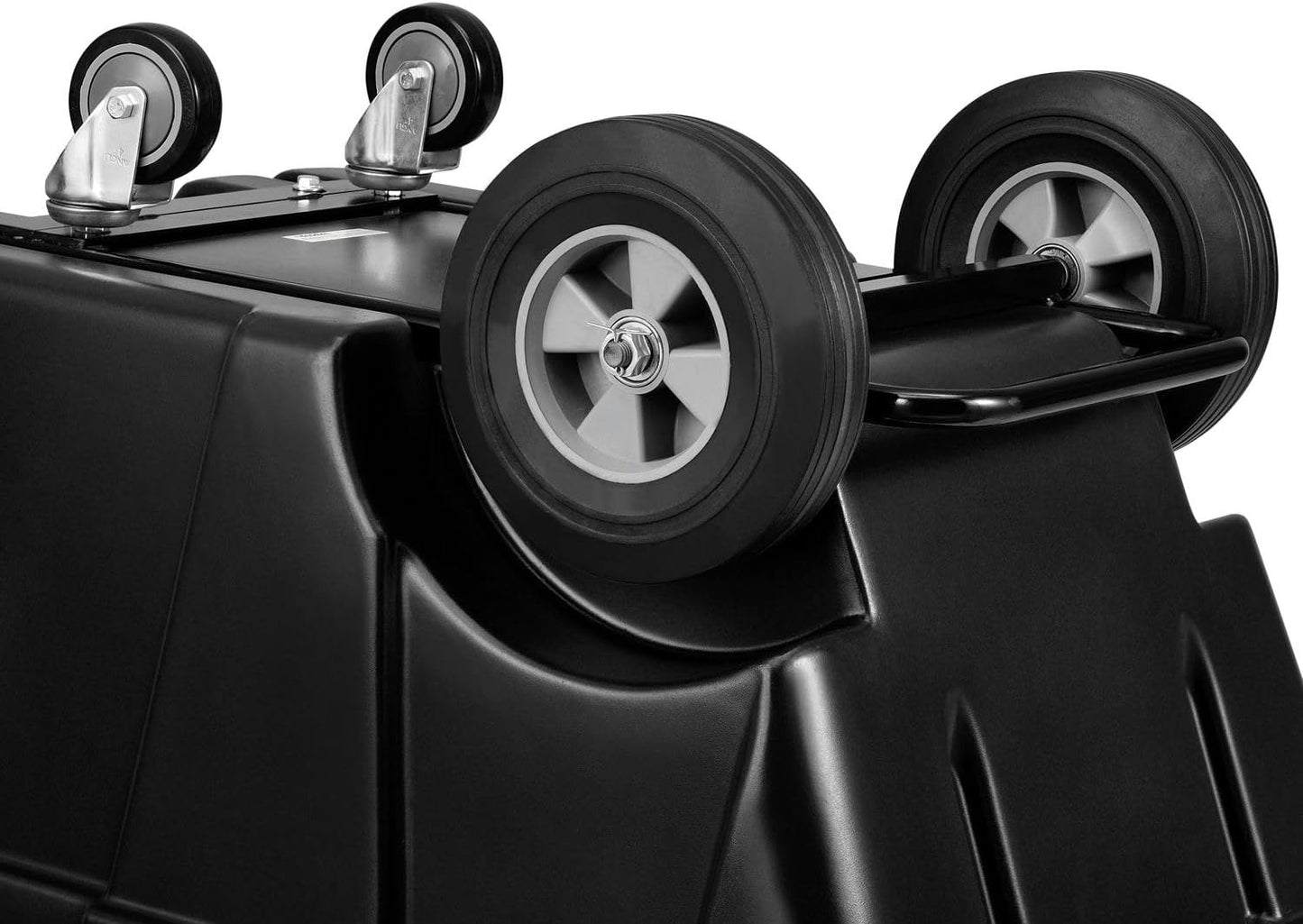 Global Industrial Standard Duty Plastic Tilt Truck 1/2 Cubic Yard Capacity 850 Lb. Capacity, Black, Cart for Construction Commercial Industrial Transportation