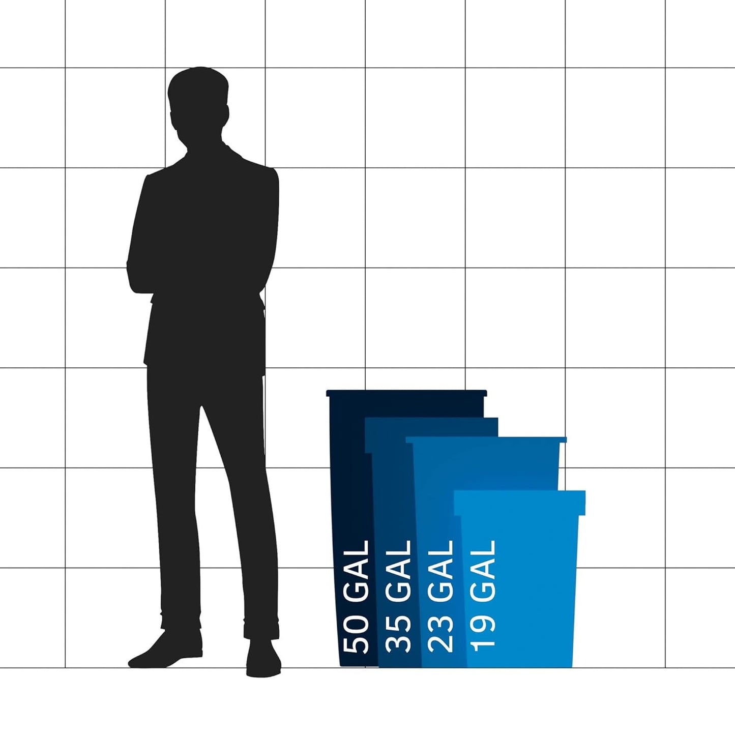 19 Gallon Grey Square Commercial Trash Can