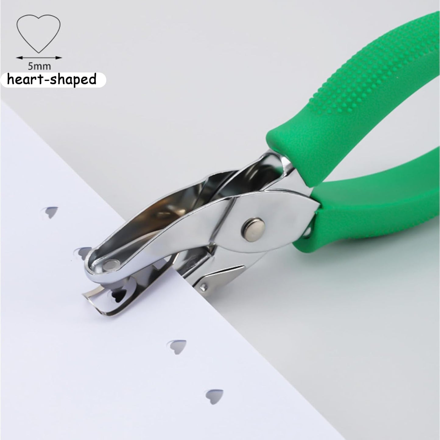 Handheld Heart Shape Hole Punch, 1/4 Inch Hole Size, Craft Paper Puncher, Single Pack, Ideal for DIY Projects and Office Use