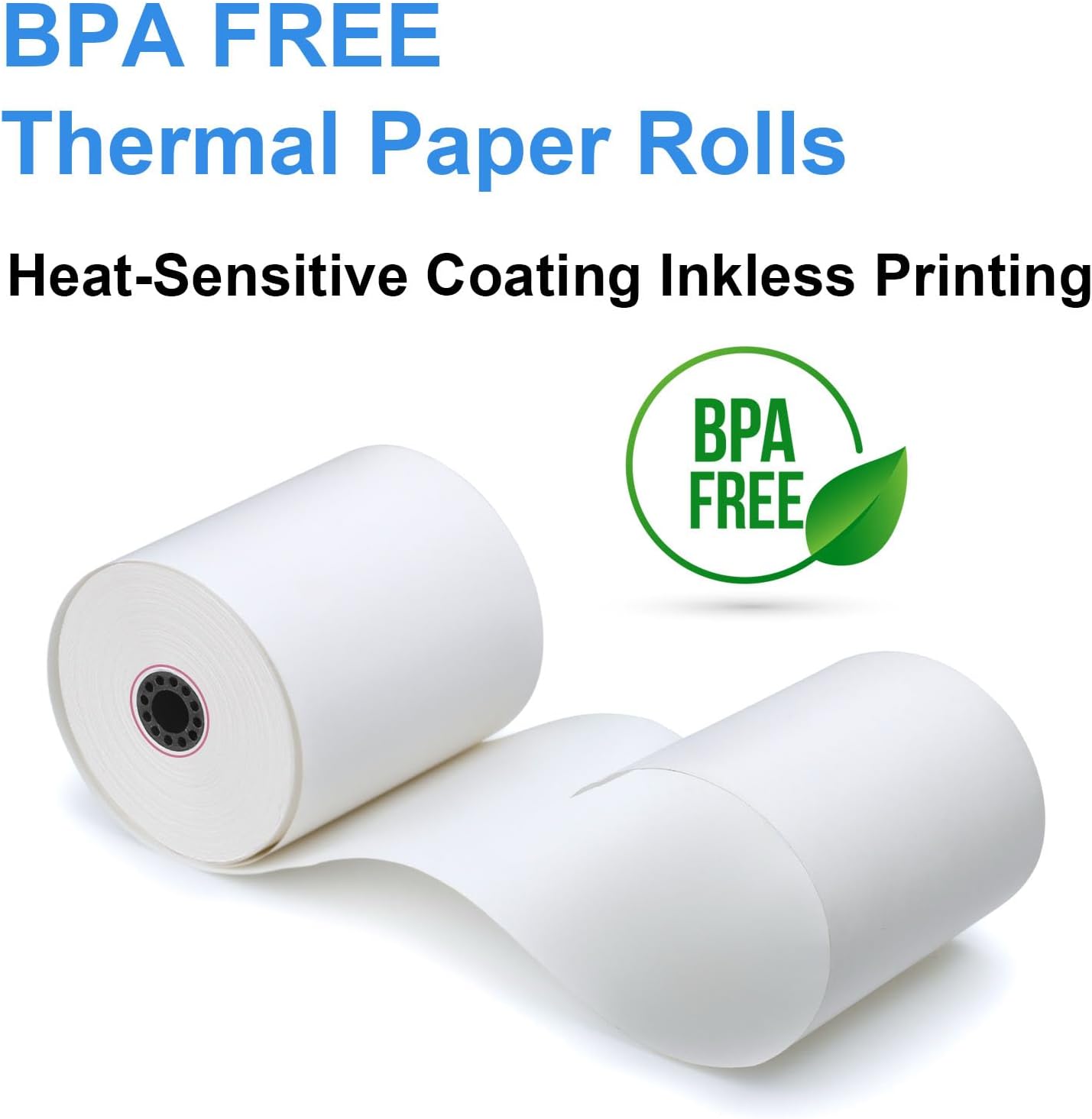 3 1/8 x 230 Thermal Paper Receipt Rolls (50 Pack) 55 GSM Premium Quality, BPA Free Receipt Paper Compatible with Most POS Systems, Cash Registers, Thermal Receipt Rolls