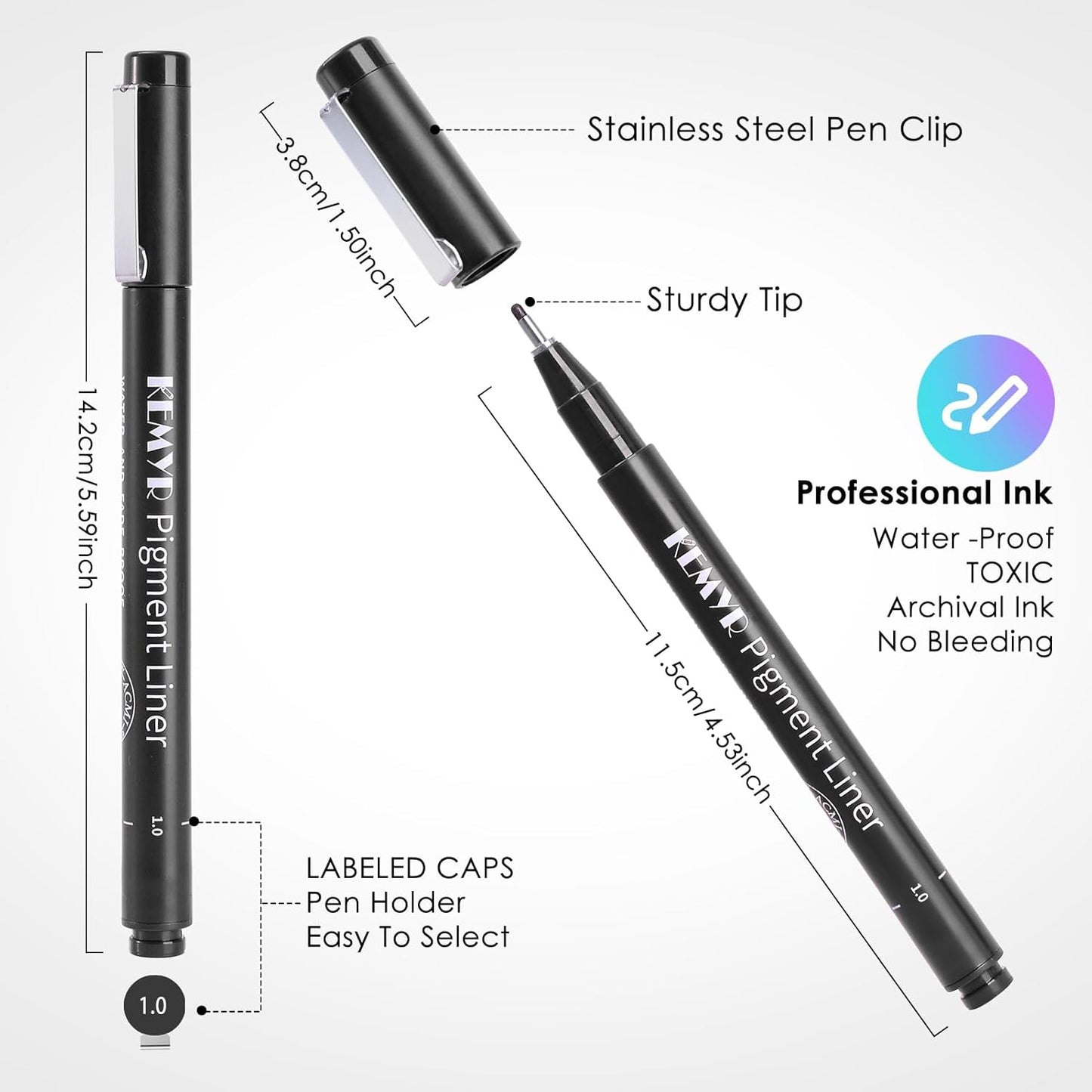 4 Micro Fine liner Drawing Art Pens Calligraphy Pens: 0.05mm Size Black Art supplies Waterproof Archival Black Ink Markers For Artists,Use for Professional Watercolor,Sketching