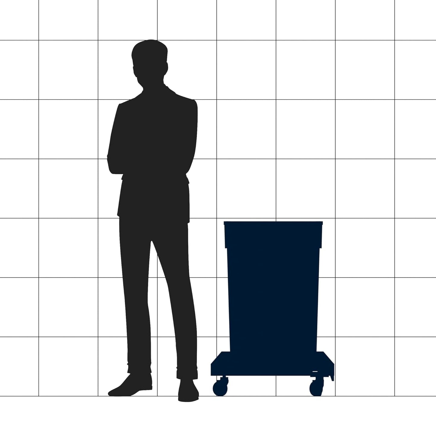 23 Gallon Red Slim Jim Trash Can with Dolly