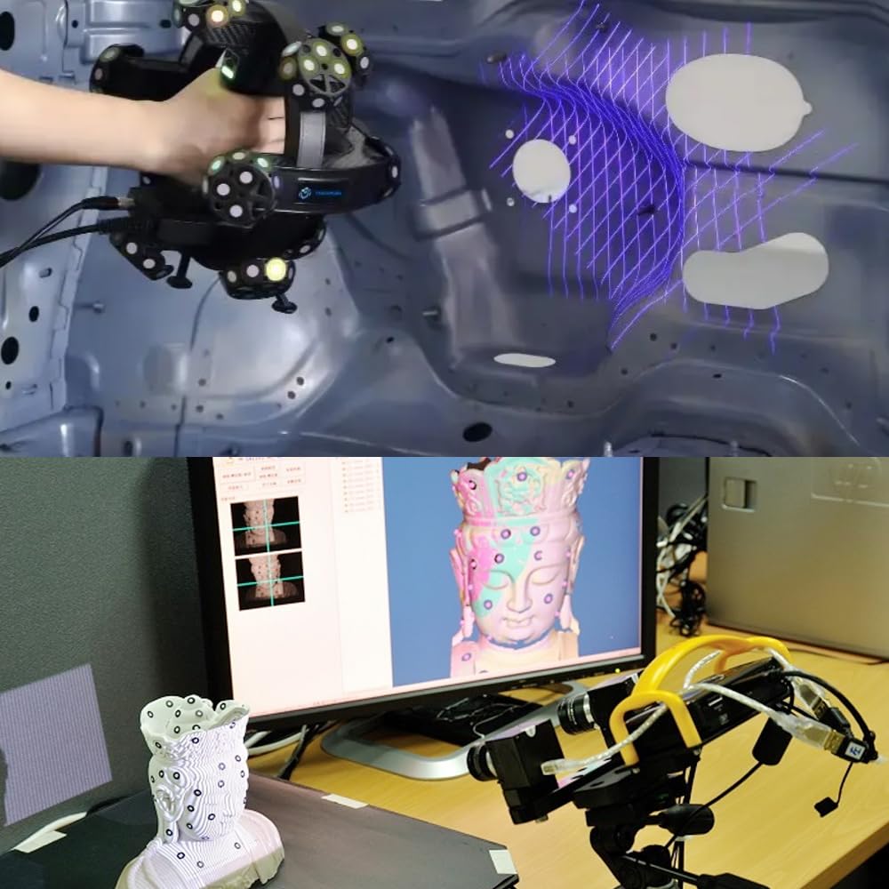 3D Scanner Markers for Industrial and Consumer 3D Scanner Optical Tracking Projects, HogarDeco 6.0mm 3D Scanner Dots 3D Target for Industrial and Interest 3D Scanning (500pcs, Inner 6mm, Outer 10mm）