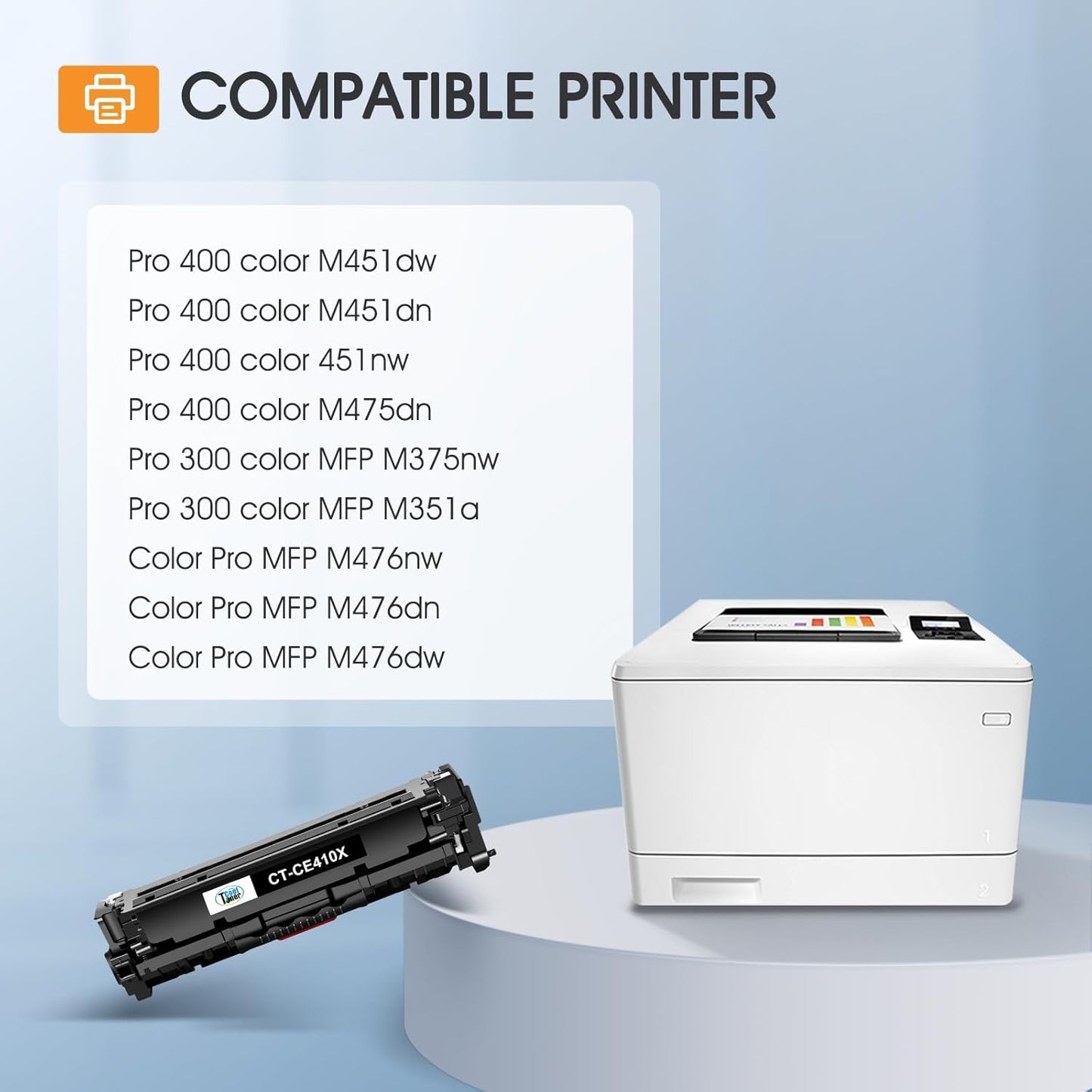 305X 305A Toner Cartridge 4-Piece Combo Pack Compatible for HP 305X 305A CE410X CE411X CE412X CE413X for HP Laserjet Pro 400 Color MFP M451nw M475dn M451dn M351 M375 M451 M475 Series Printer