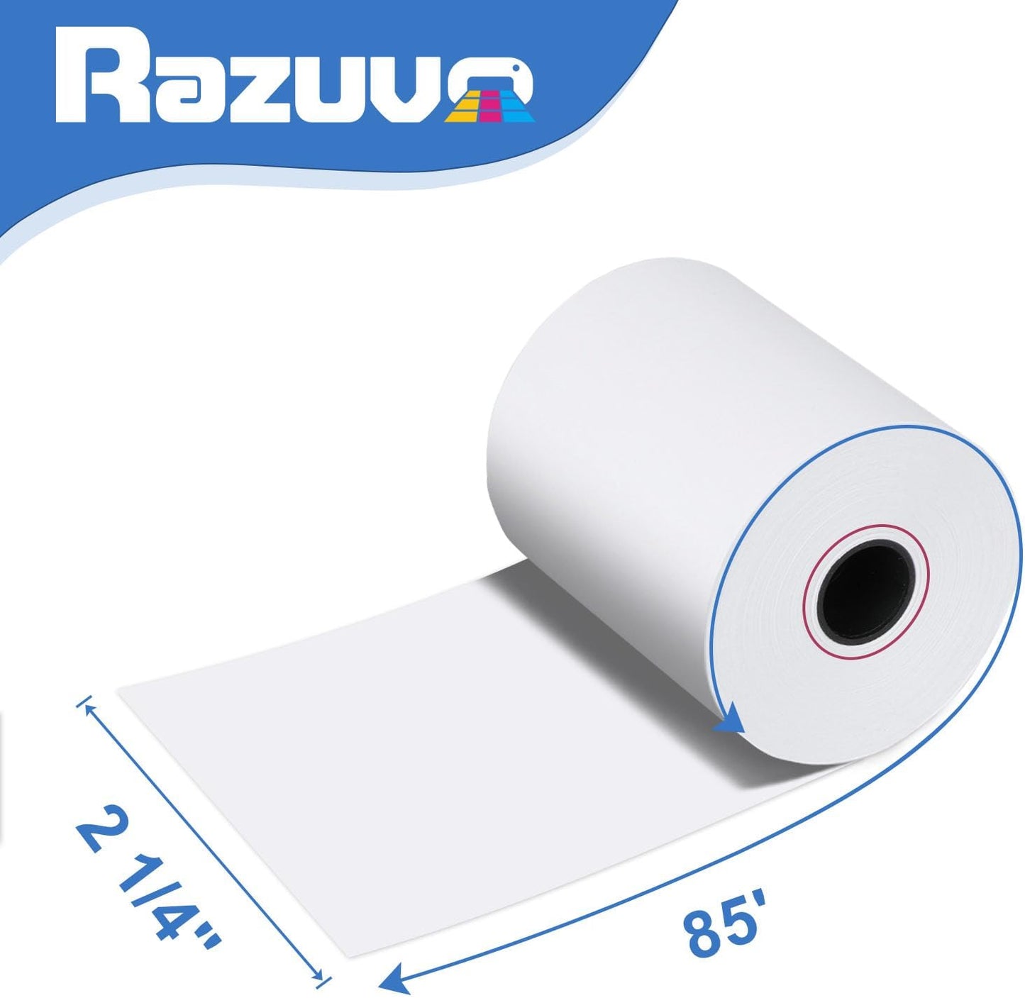 (50 Rolls) 2 1/4 X 85 Thermal Receipt Paper Rolls- Fits All Pos Cash Registers, For Clover POS Cash Register Printers-Premium Quality German Paper