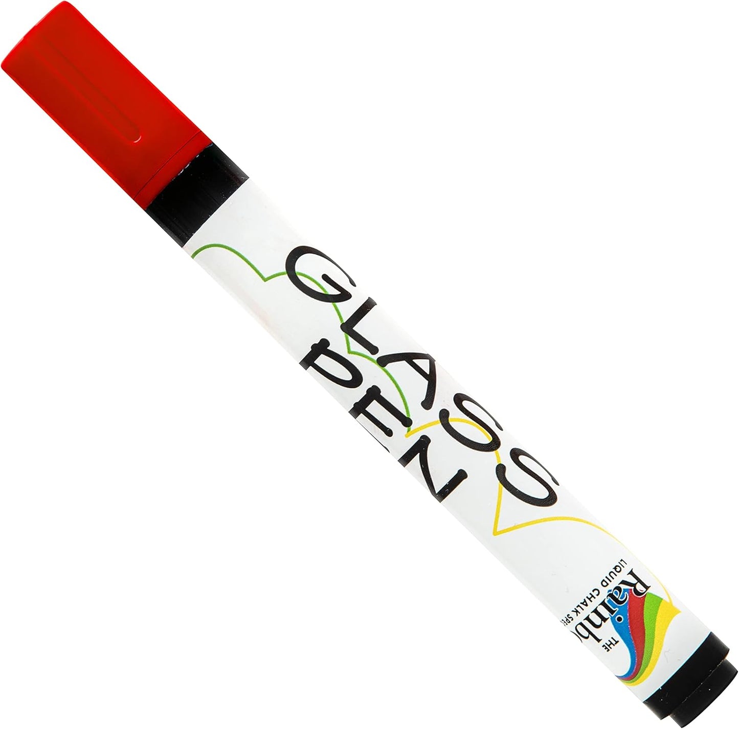 Glass Pen Window Marker: Liquid Chalk Markers for Glass, Car Marker or Mirror Pen with Washable Paint - Car Windows, Mirror, Storefront Windows, Parade & Party, Holiday (Red, Fine Tip)