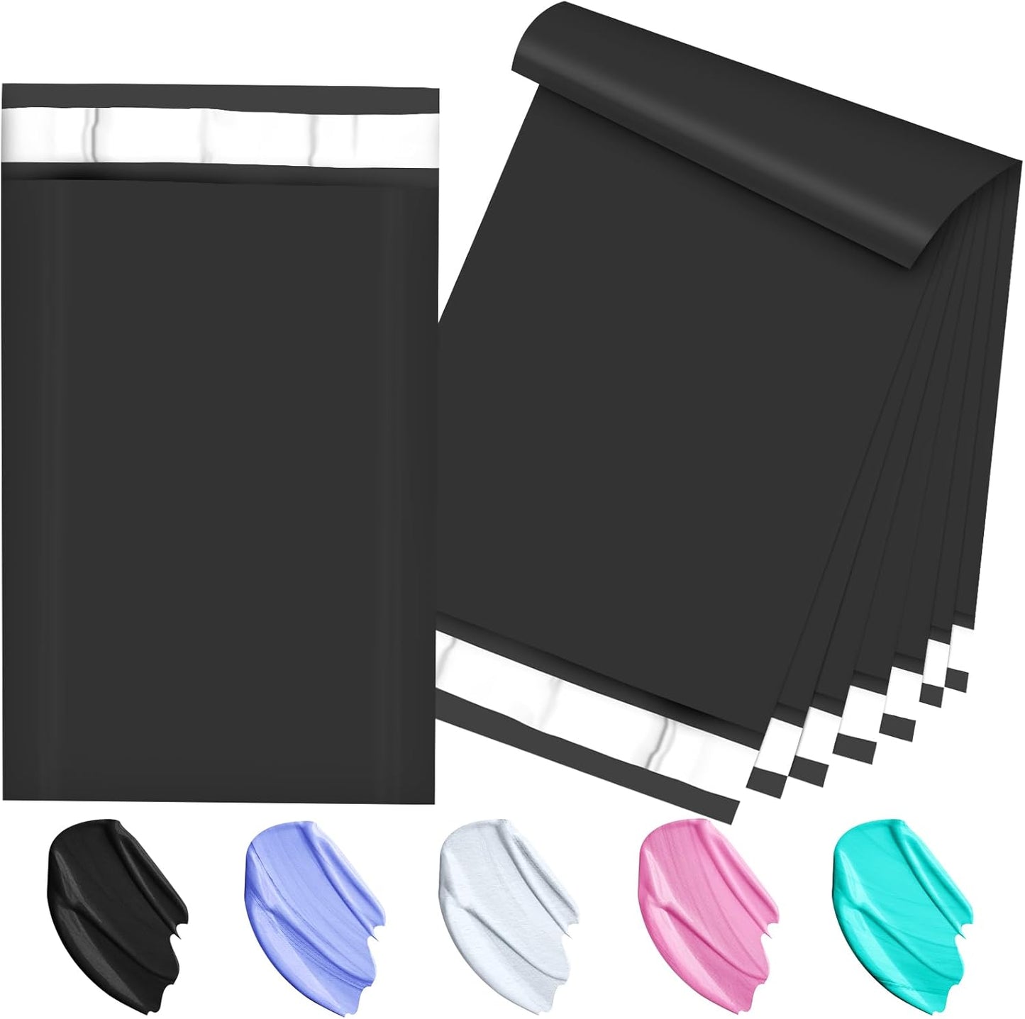 120-Piece Black Poly Mailers - 6x9 Inch Shipping Envelopes with Self-Adhesive Seal, Waterproof, and Tear-Proof Postal Bags