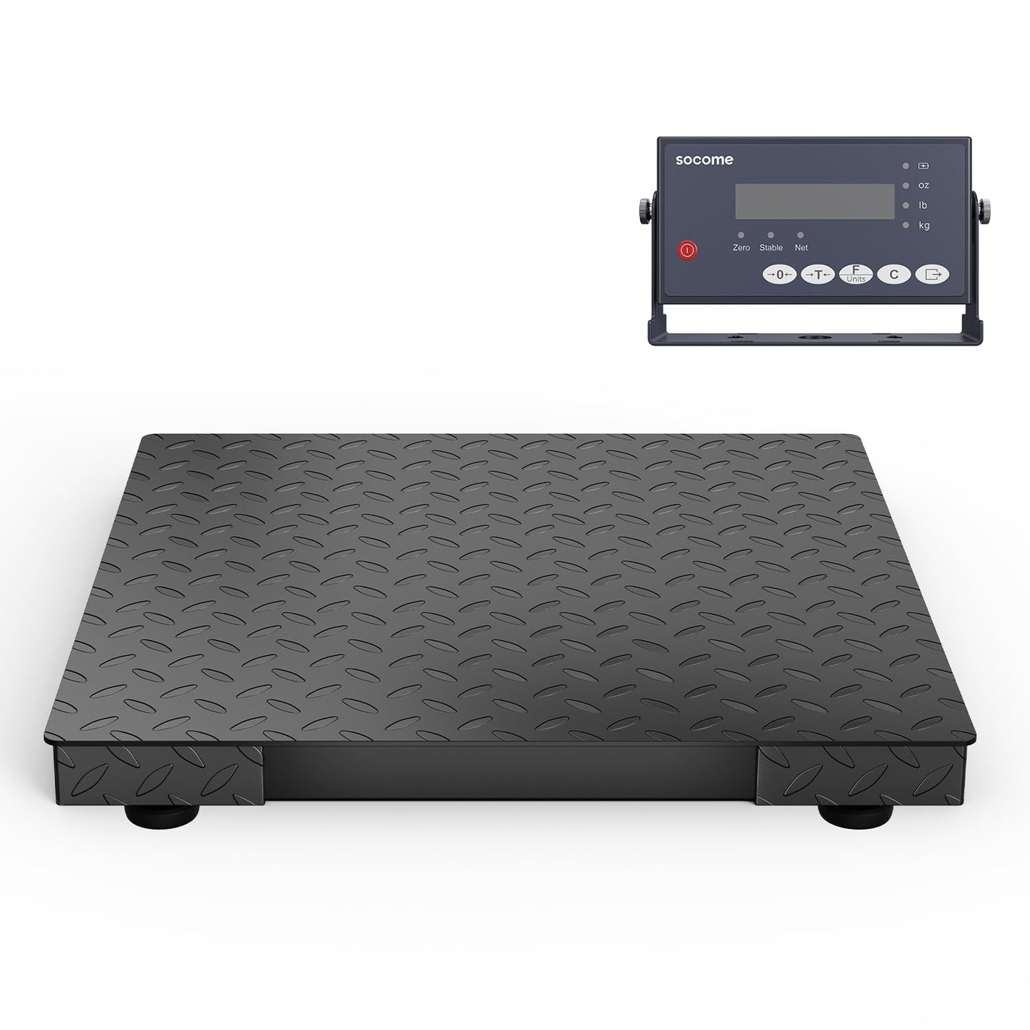 24"x24" Industrial Floor Scale, Precision Pallet Scale with Digital Indicator, Heavy Duty Weighing Scale for Floor Bench Office Weight Weighing, 2500 lb x 1 lb, Black