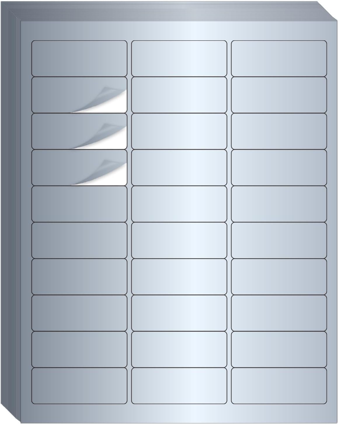 1" x 2-5/8" Address Labels- Matte Silver Mailing Labels Stickers for Laser/Inkjet Printer-Permanent Adhesive Stickers