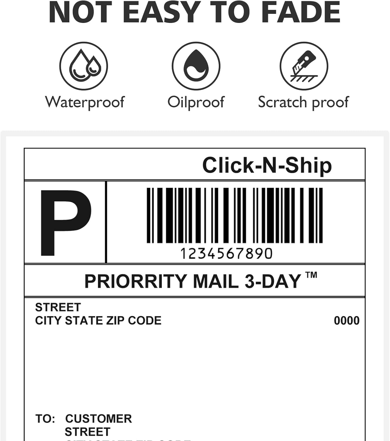 4"x6" Direct Thermal Shipping Labels 600 Lables/2 Roll (300 Pcs per Roll) Compatible with Zebra Rollo Beeprt Printer Permanent Adhesive