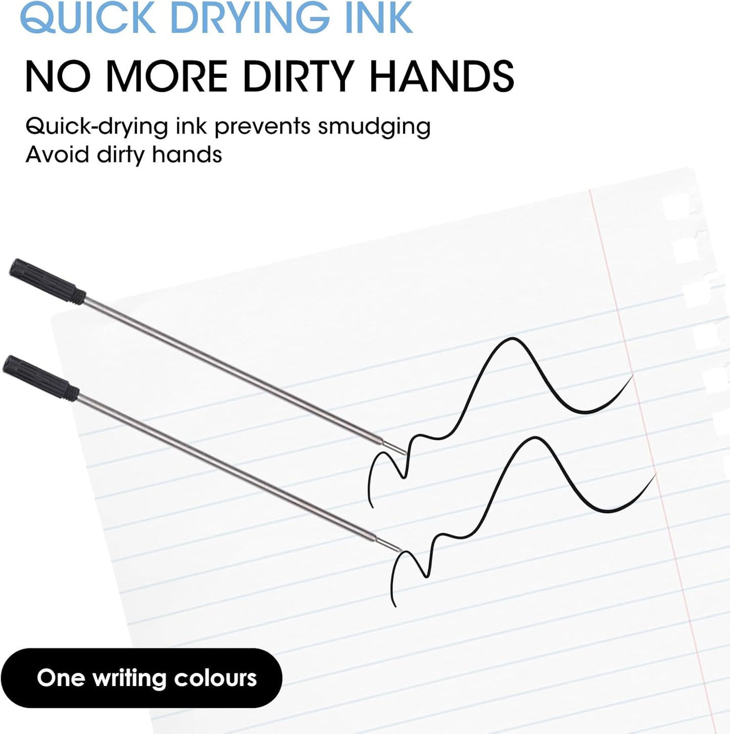 0.7 mm Ballpoint Ink Twist Pen Refills, 15 Pcs Medium Point Metal Smooth Writing Replaceable Ink Refill, Stationery Compatible for Cross Ballpoint Replacement (4.6in M) (Black, 15)