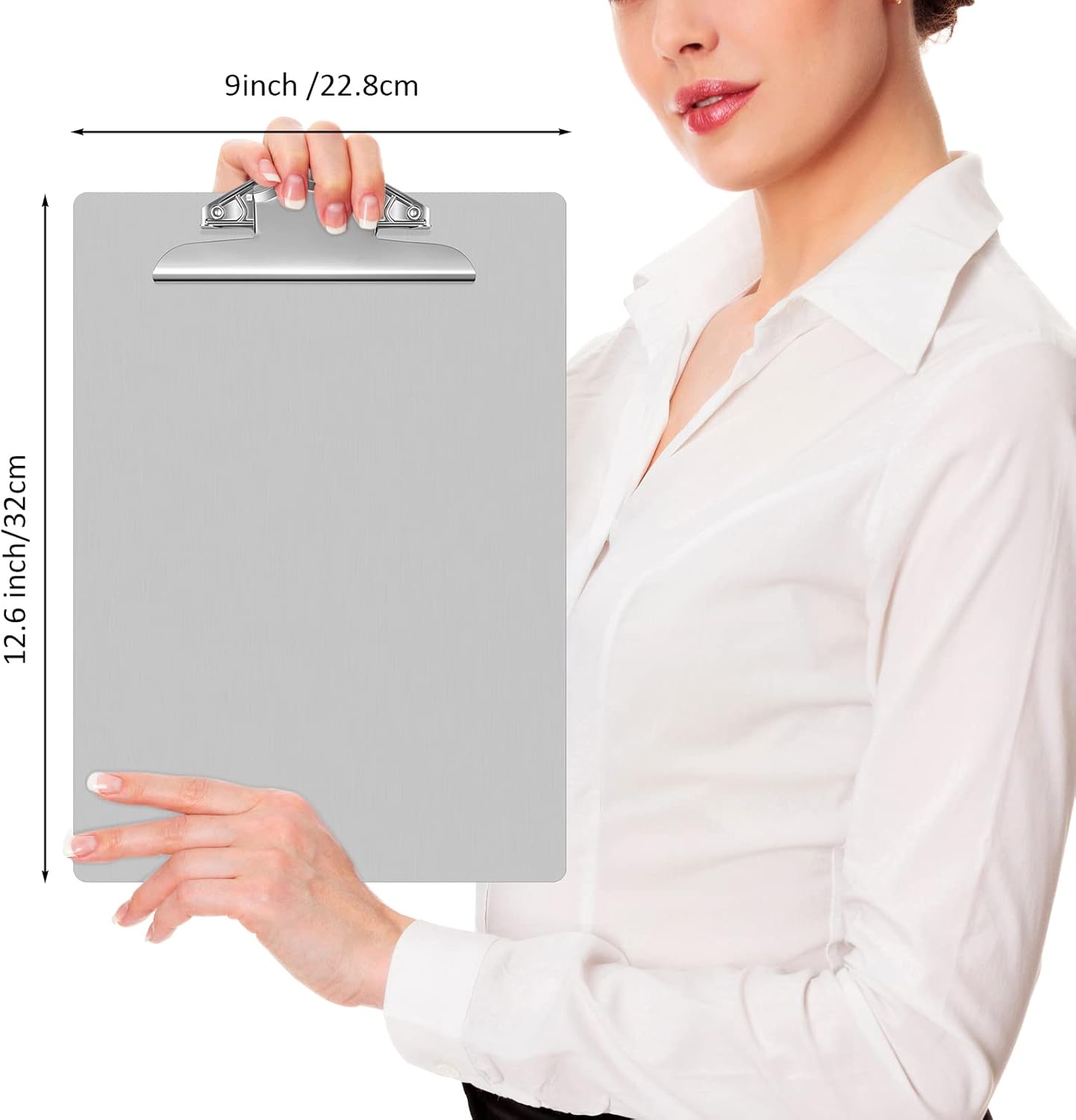 12 Pcs Metal Clipboard Heavy Duty Aluminum Clipboards 12 x 9 Inch Metal Clip Board with Low Profile Clip A4 Letter Size Document Holder for Office School Medical Jobsite Laboratory
