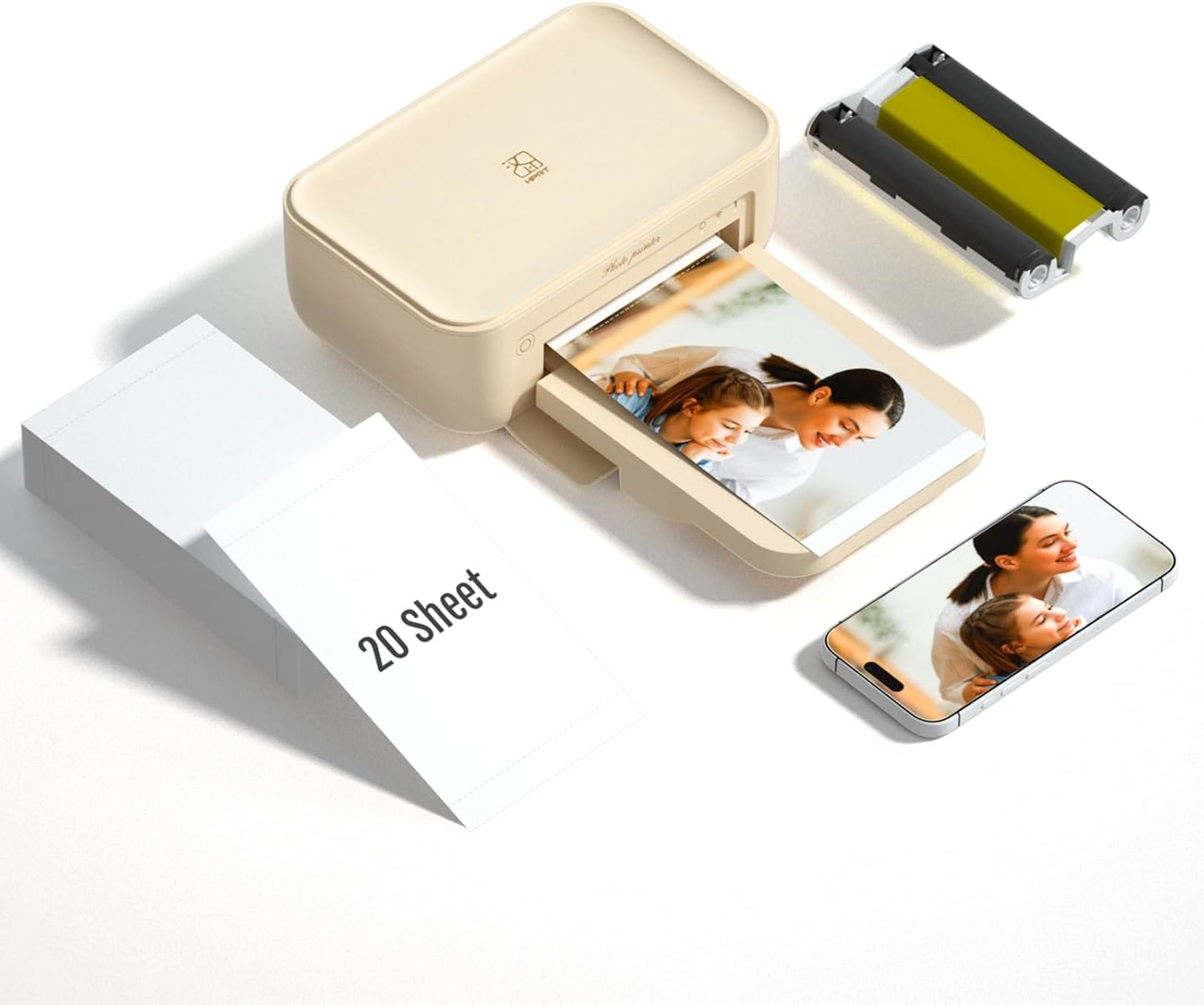 HPRT CP4100 4x6 Instant Photo Printer -Portable Phone Picture Printer + 20 Sheets, Mobile, Wi-Fi, Premium Dye Sublimation (300 DPI) for Pro-Quality Home Prints - Creative Editing App