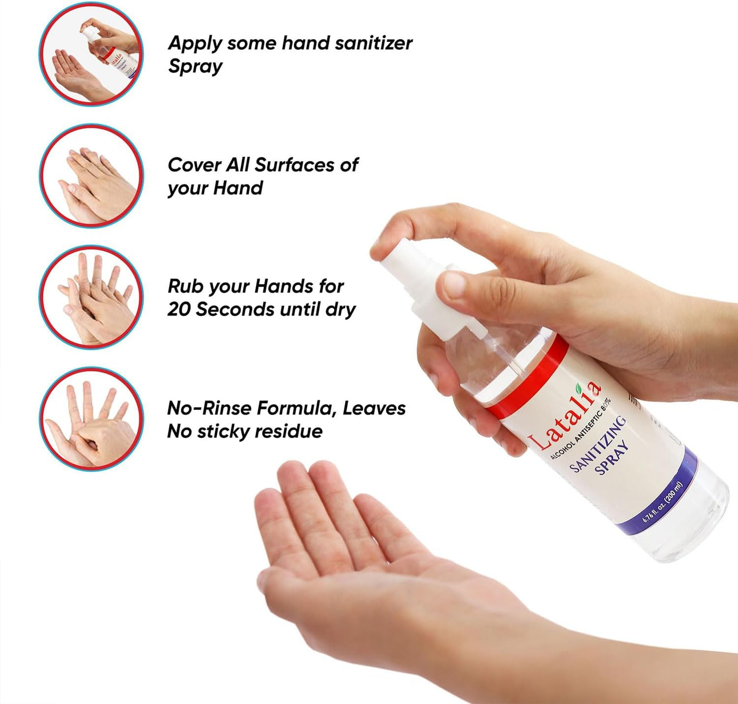 Hand Sanitizer Spray - Pack of 48 Unscented Spray Hand Sanitizer for Handsl (6.67 fl. oz)