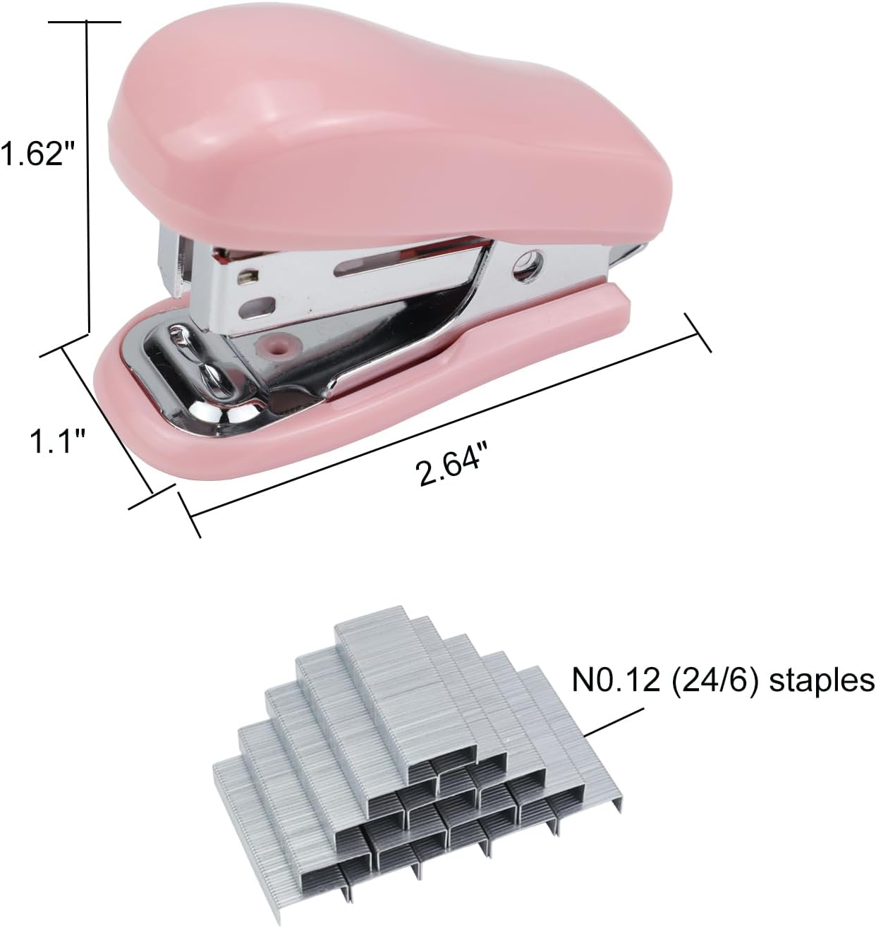 Mini Desktop Stapler Set,20 Sheet Capacity,Includes Built-in Staple Remover and 750PCS No.12 Staples,Small Cute Stapler for Office and School Supplies (Pink)