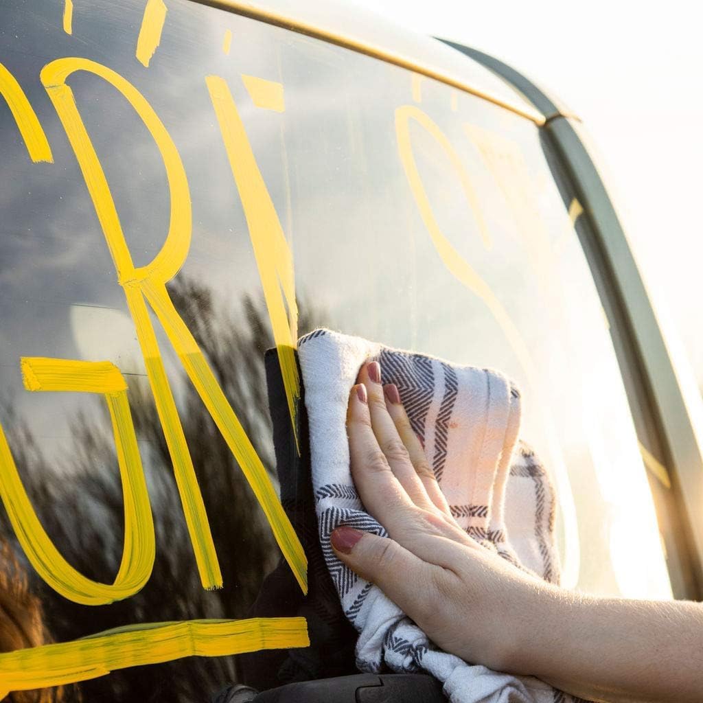 Glass Pen Window Marker: Liquid Chalk Pens for Glass, Whiteboard Markers with Washable Paint - Graduation, Car Windows, Mirror Pen, Storefront, Wedding, Parade, Party & Holiday (5 Pens - Fine Tip)