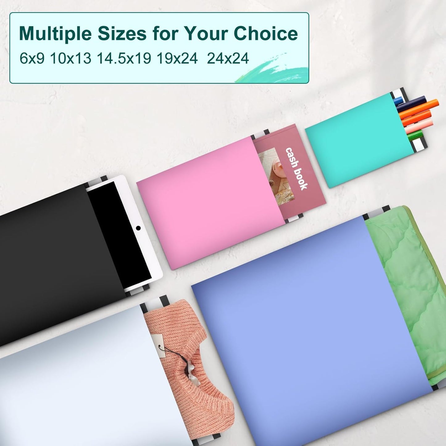 120PC Poly Mailers 6x9 Inch Teal Mailing Envelopes Bags Shipping Bags with Self Adhesive Waterproof and Tear-Proof Postal Bags