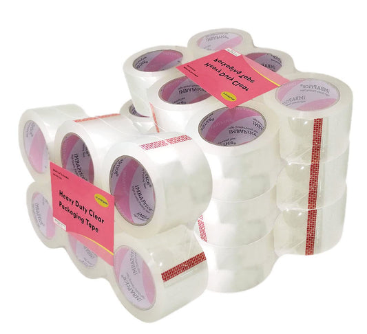 iMBAPrice 3-Inches Clear Packaging Tape, 24 Roll of 110 Yards (24 x 330 Feet) Long 3" Wide Shipping Tape for Box Office Moving Packaging Shipping