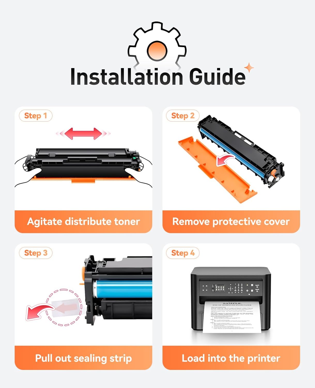 055H Toner Cartridge 4-Pack High Yield with Chip Replacement for Canon 055H 055 Toner Cartridges Compatible with Canon imageCLASS LBP663Cdw LBP664Cx MF743Cdw MF741Cdw MF746Cdw MF745Cdw Laser Printers